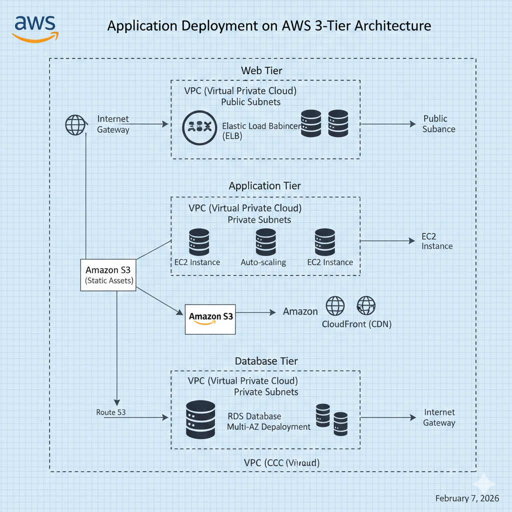 3 Tier Application Application-Deployment-On-AWS